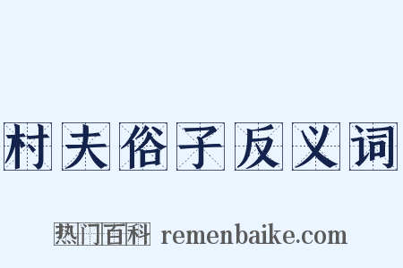 村夫俗子反义词是什么意思的图片